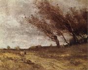 Le Coup du Vent  Jean Baptiste Camille  Corot